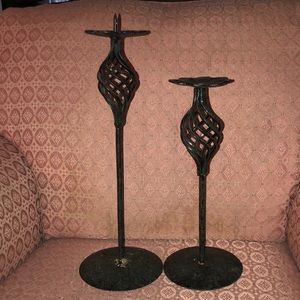 Metal candle stick holders. Heavy.